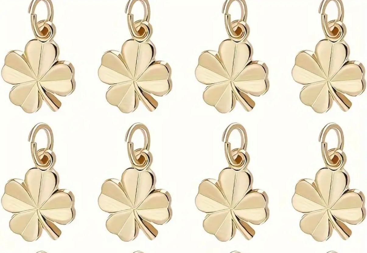 18k Gold Four Leaf Clover Charm