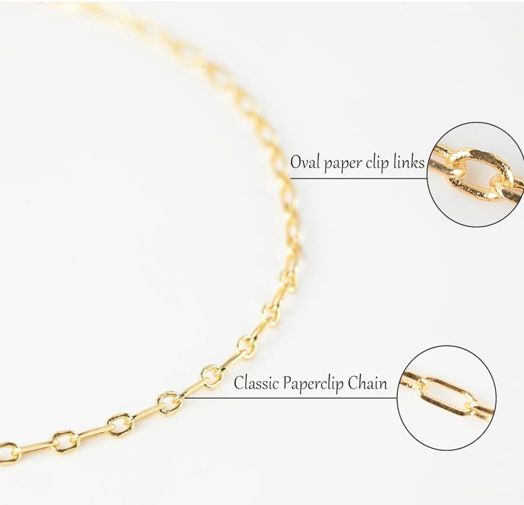 Gold Plated Oval/Classic Paperclip Chain