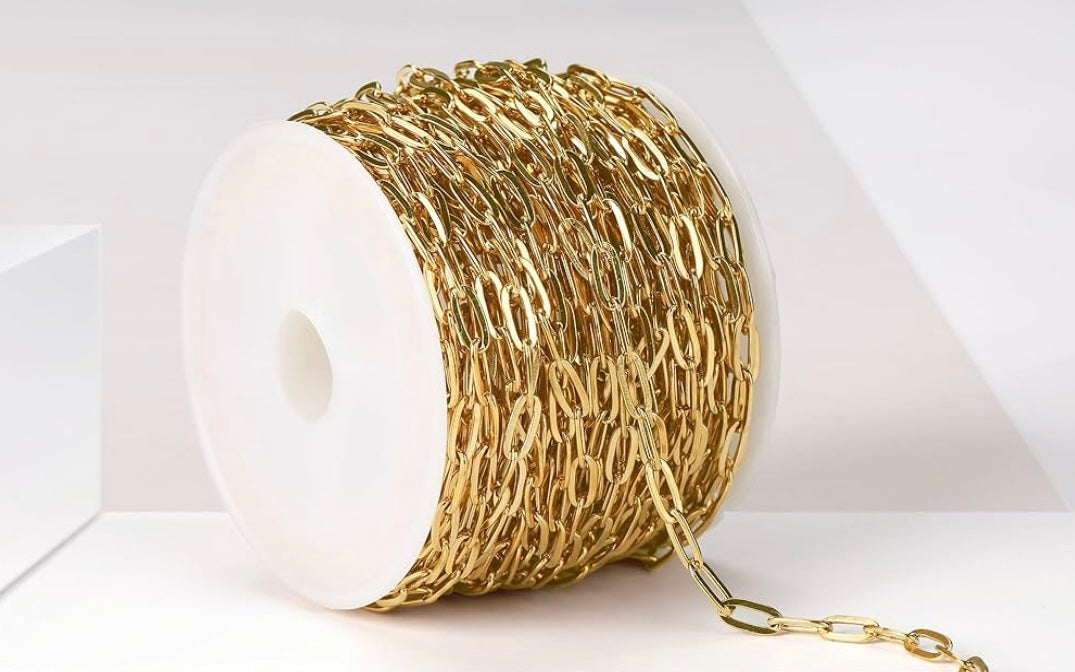 18k Gold Plated Paperclip Chain