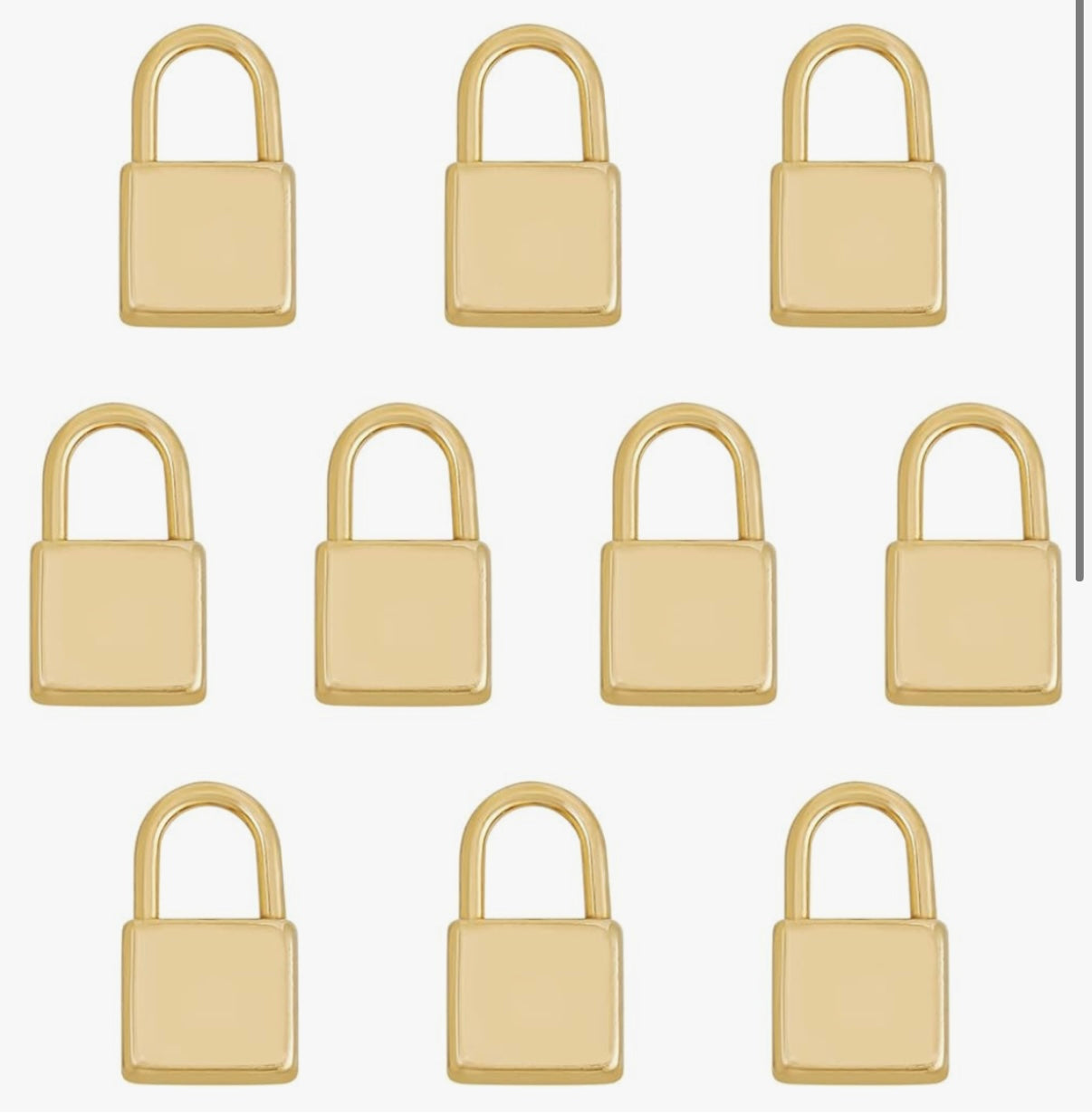 Padlock Pendant Real 18k Gold Plated Charm