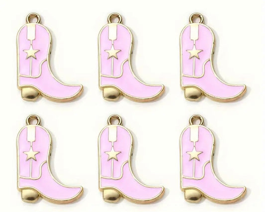 Pink Cowgirl Boot Charm