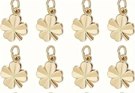 18k Gold Four Leaf Clover Charm