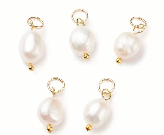 Gold Pearl Charms