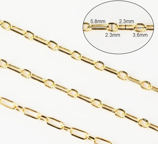 Gold Plated Oval/Classic Paperclip Chain