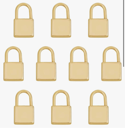 Padlock Pendant Real 18k Gold Plated Charm