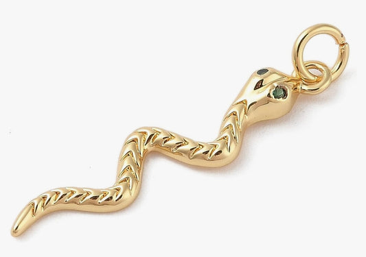 Snake 18k Real Gold Plated Charm